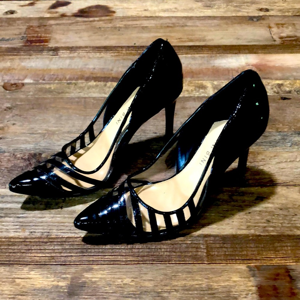 Gianni Bini, 4” Black and Clear Heels.